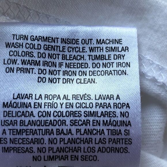 Laura Scott Tee white with pink and green floral pattern below neck XL - Picture 5 of 7